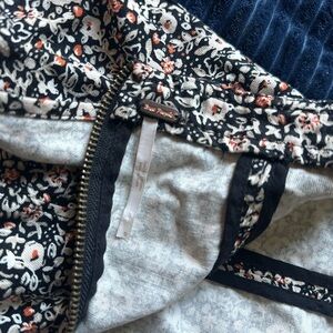 Free People Black and White Floral halter with Red Accents